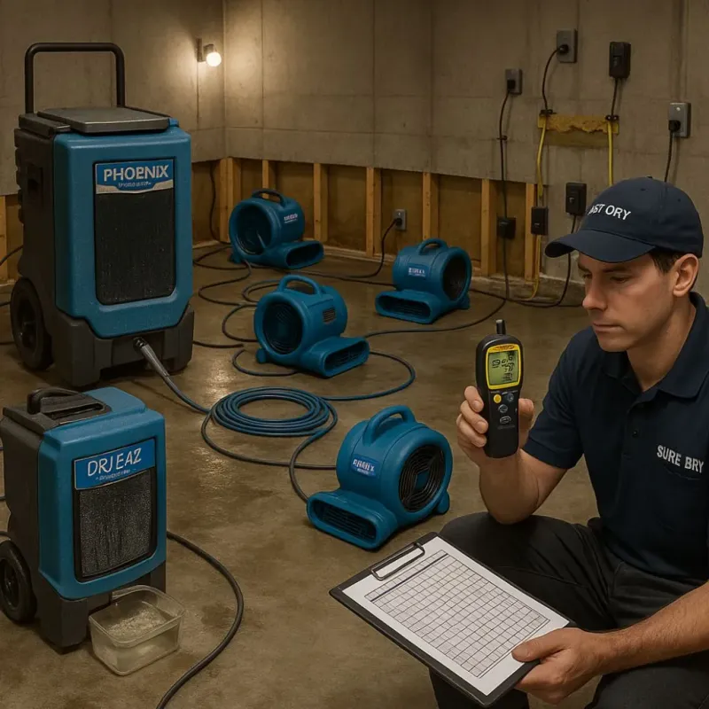 Structural Drying and Dehumidification process in Fairfield Glade, TN